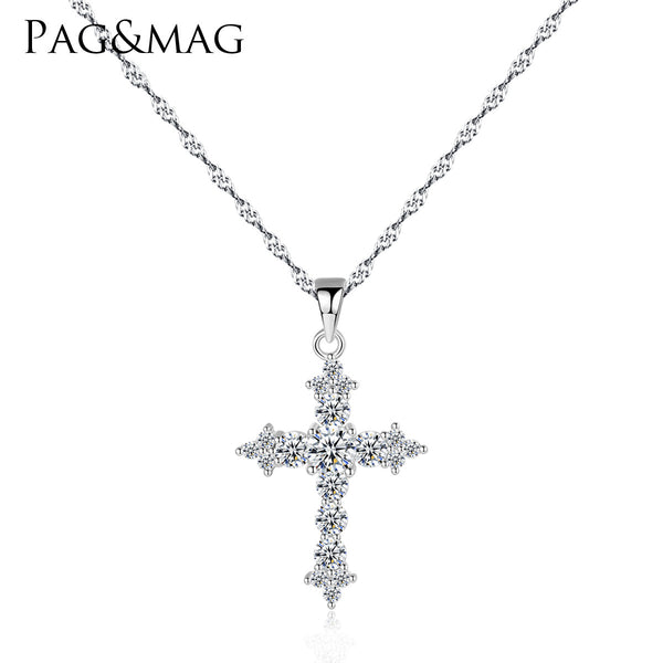 Fleurette Cross Pendant Necklace | 925 Sterling Silver