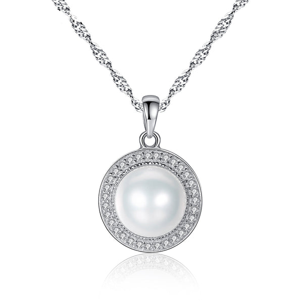 Genuine 9-9.5mm Freshwater Pearl Necklace | Sterling Silver