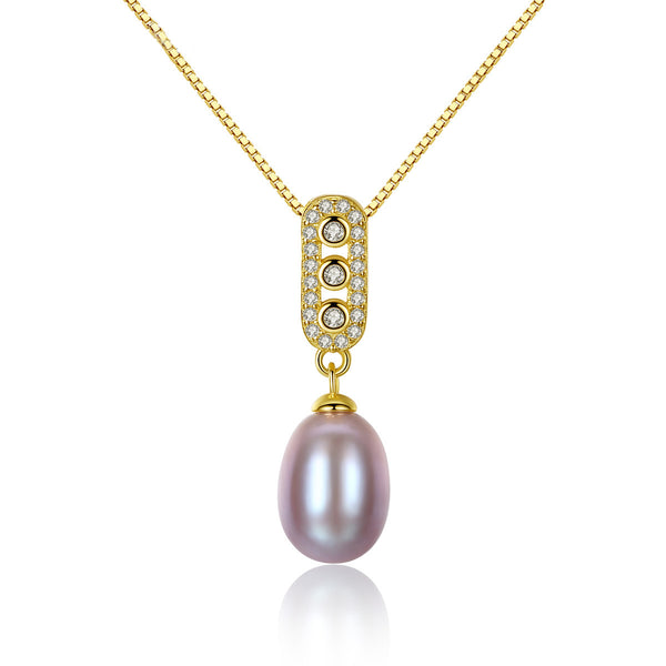 3 Bezel Set Halo CZ & Pearl Pendant | 925 Sterling Silver