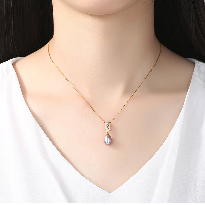 3 Bezel Set Halo CZ & Pearl Pendant | 925 Sterling Silver