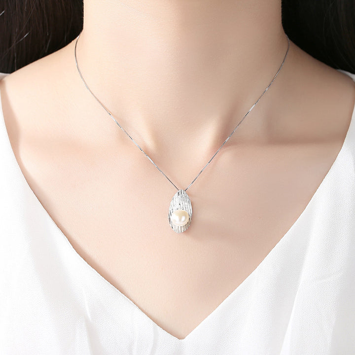 Freshwater Pearl Necklace | Leaf Pendant 925 Sterling Silver