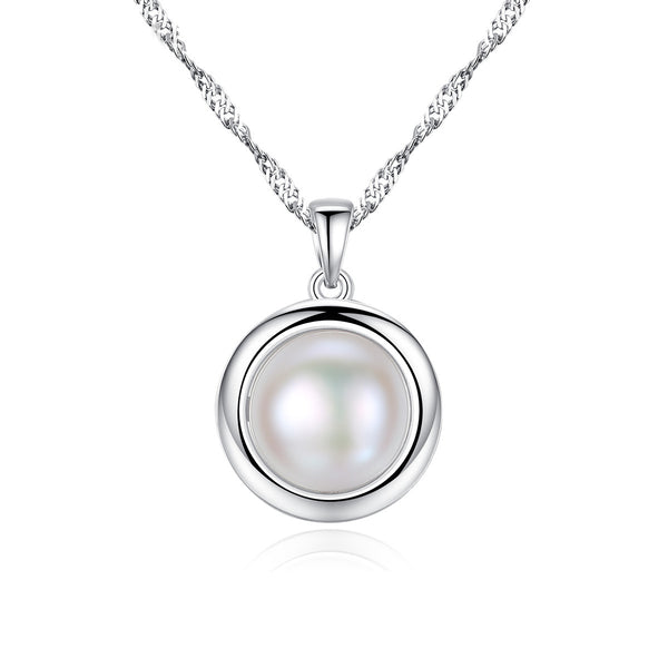 Freshwater Pearl Pendant Necklace | Sterling Silver Elegance