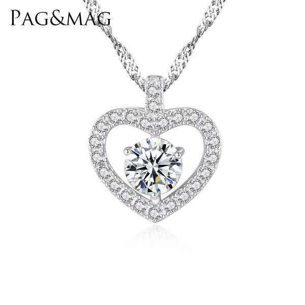 Heart Round Solitaire Pendant Necklace | 925 Sterling Silver