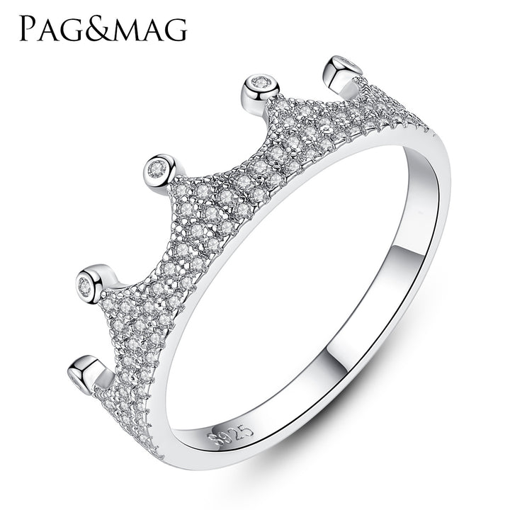 Vintage Crown CZ Diamond Ring | 925 Sterling Silver