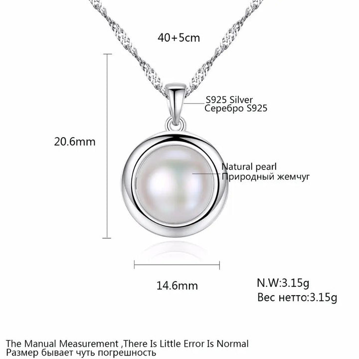 Freshwater Pearl Pendant Necklace | Sterling Silver Elegance