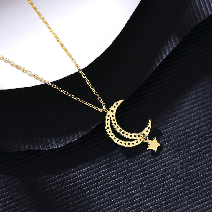 Crescent Moon Pendant Necklace | 925 Sterling Silver